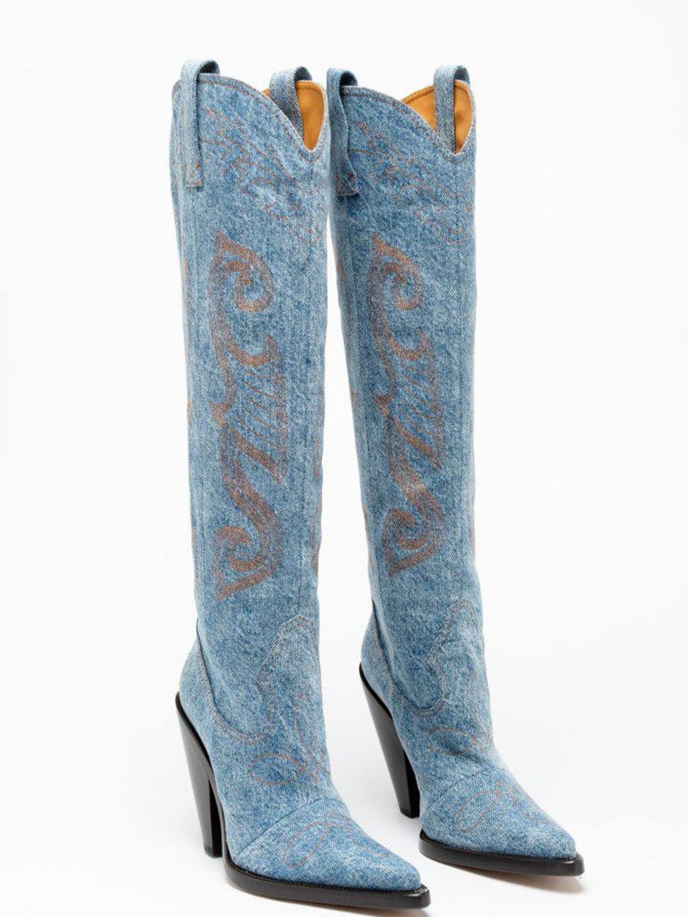 Blue Denim Tall Western Women's Jeans shoes